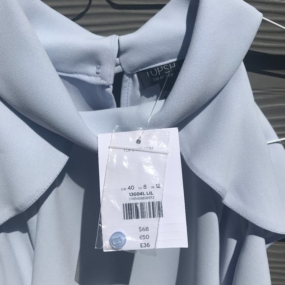 NWT TOPSHOP Ruffle Cold Shoulder Blouse - Picture 13 of 13